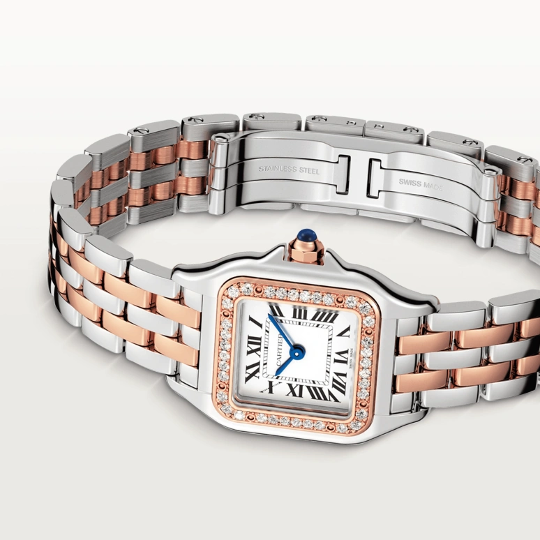 Cartier,Panthère de Cartier 22x30mm,22x30mm,Stainless Steel,White,Sapphire,Crystal Glass,Closed,W3PN0006