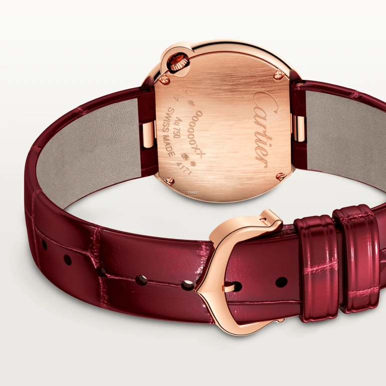 卡地亚,蓝气球 30毫米,30毫米,玫瑰金,白色,石英,蓝宝石,水晶玻璃,圆形,WGBL0010