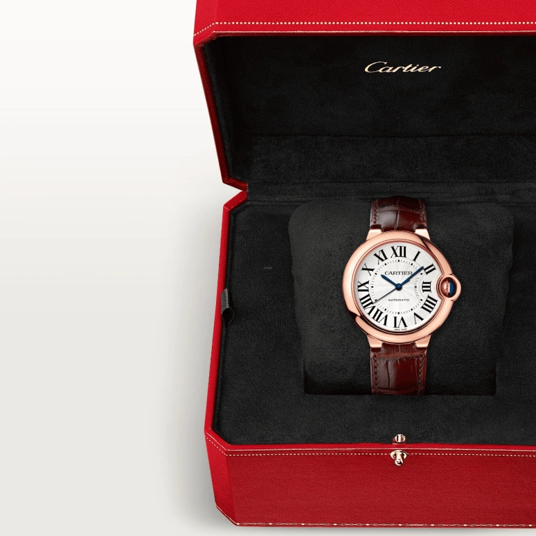 Cartier,Ballon Bleu de Cartier 36.60mm,36.60mm,Pink Gold,Silver,Automatic,42hours,In-house Caliber,WGBB0009