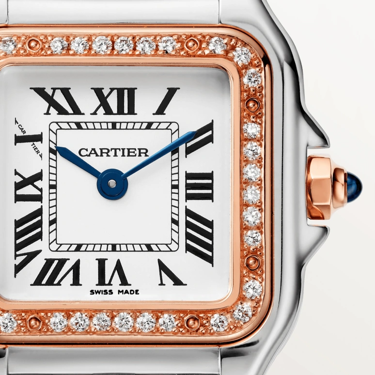 Cartier,Panthère de Cartier 22x30mm,22x30mm,Stainless Steel,White,Sapphire,Crystal Glass,Closed,W3PN0006