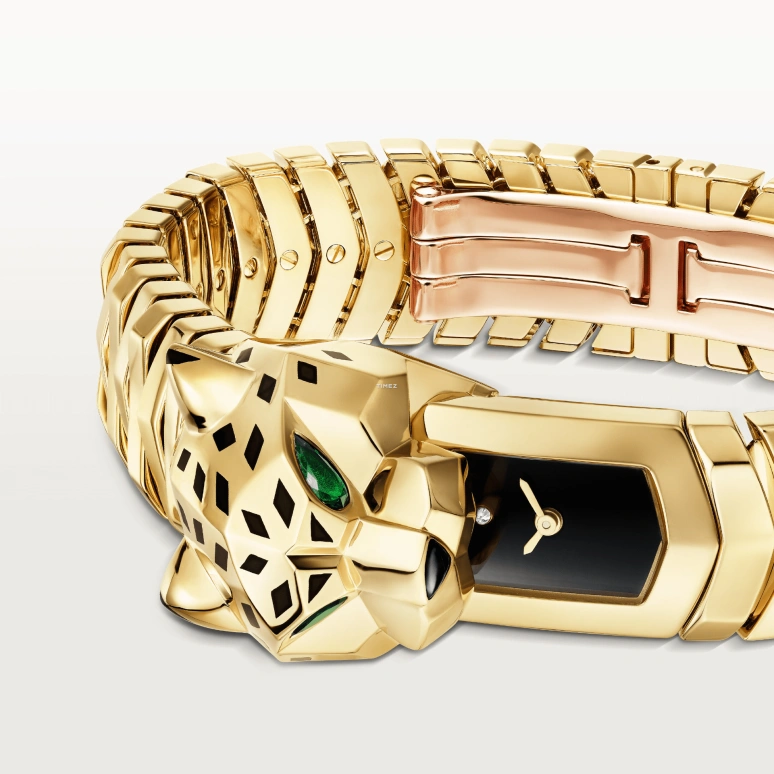 卡地亚,Panthère猎豹 38.20x15.20毫米,38.20x15.20毫米,黄金,黑色,石英,蓝宝石,水晶玻璃,其他,HPI01739