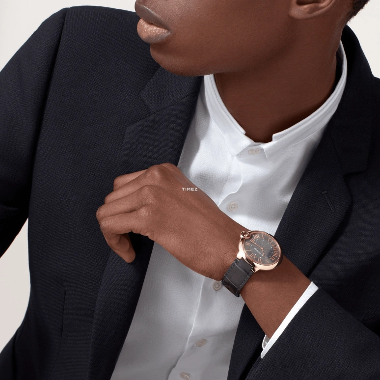 卡地亚,蓝气球 40毫米,40毫米,玫瑰金,灰色,手动上弦,36小时,自制机芯,W6920089