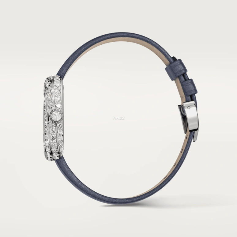 卡地亚,Coussin 30.40x31毫米,30.40x31毫米,白金,银色,石英,蓝宝石,水晶玻璃,方形,WJCS0003