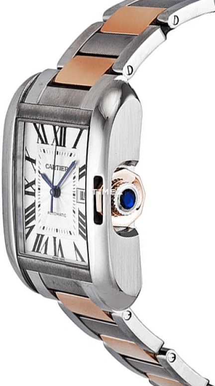 Cartier,Tank 39.20x29.80mm,39.20x29.80mm,Stainless Steel,Rose Gold,White,Automatic,Day,In-house Caliber,W5310007