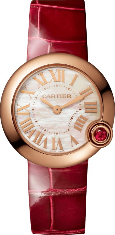 Cartier,Ballon Blanc de Cartier 30mm,30mm,Rose Gold,Cream white,Quartz,In-house Caliber,Sapphire,Crystal Glass,WGBL0007