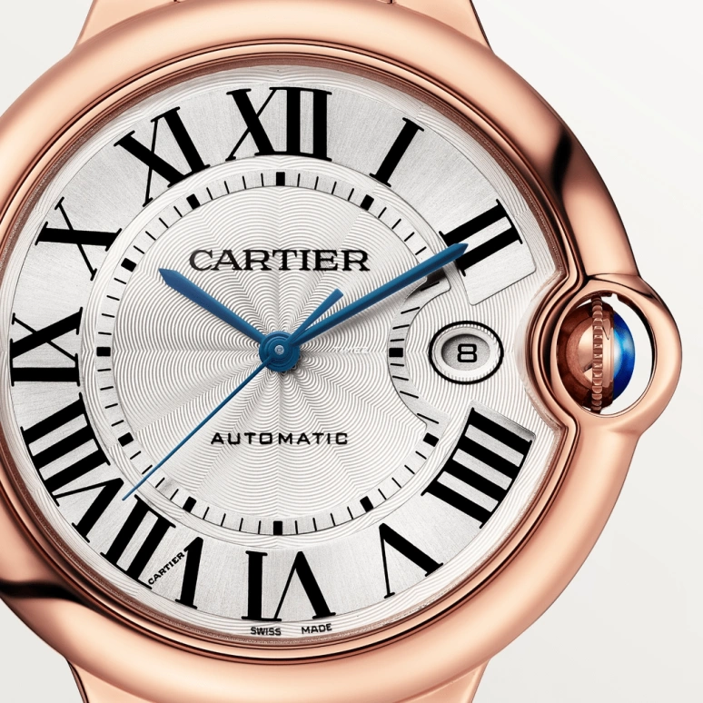 Cartier,Ballon Bleu de Cartier 42.10mm,42.10mm,Rose Gold,Silver,Automatic,Day,42hours,WGBB0016