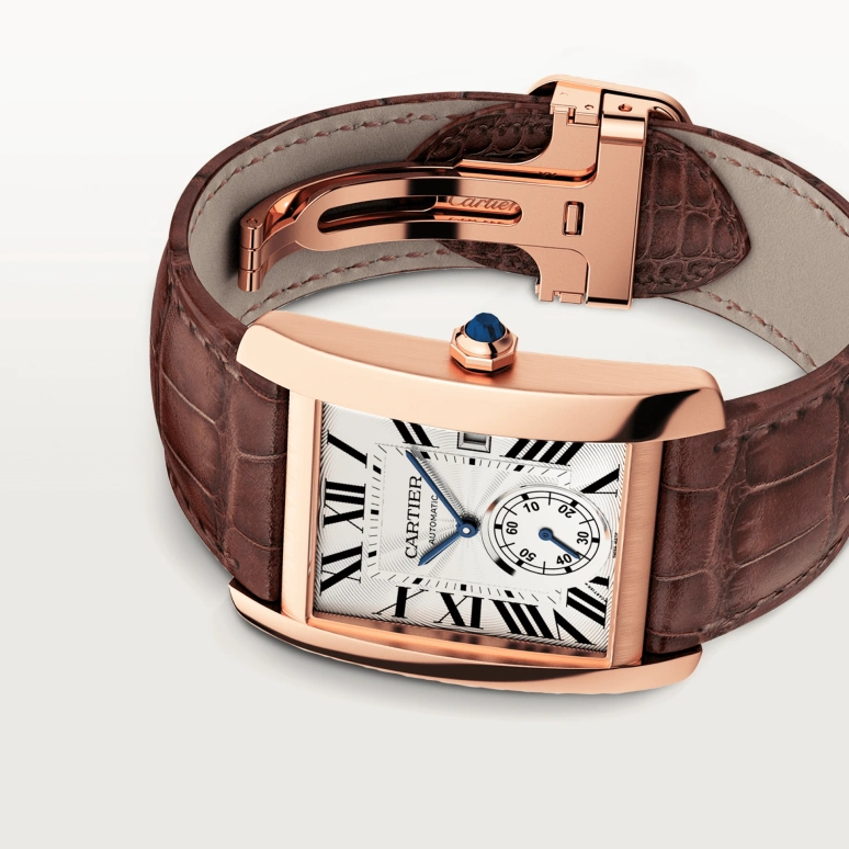 Cartier,Tank 34.30mm,34.30mm,Pink Gold,Silver,Automatic,Date,48hours,W5330001