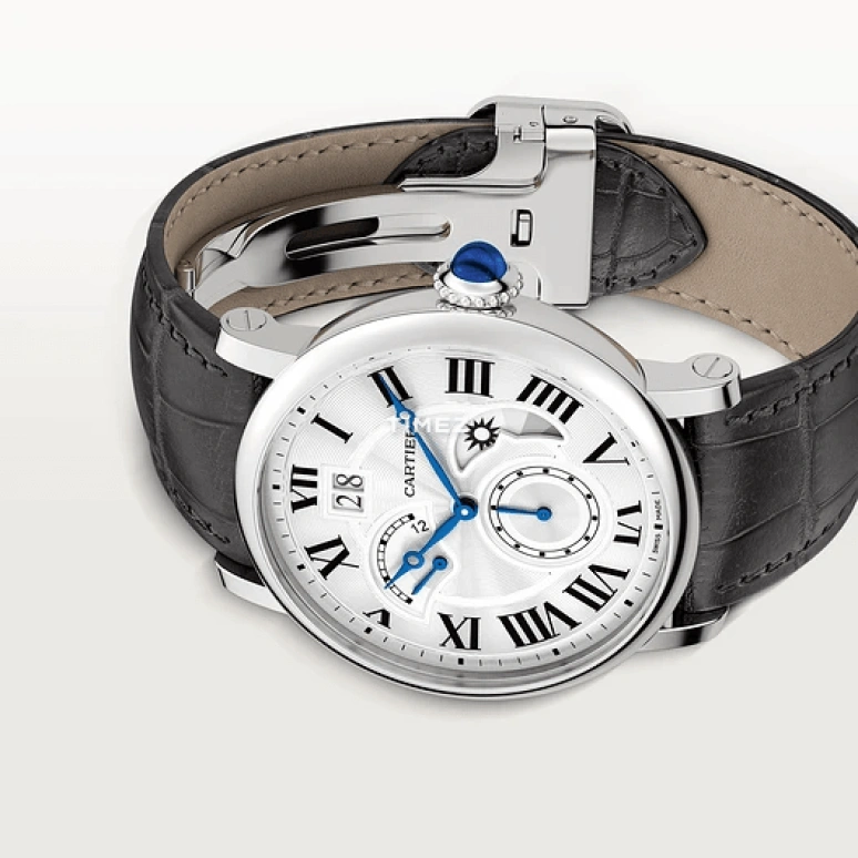 卡地亚,Rotonde 42毫米,42毫米,精钢,银色,自动上弦,两地时,大日历,逆跳,昼夜显示,48小时,自制机芯,W1556368