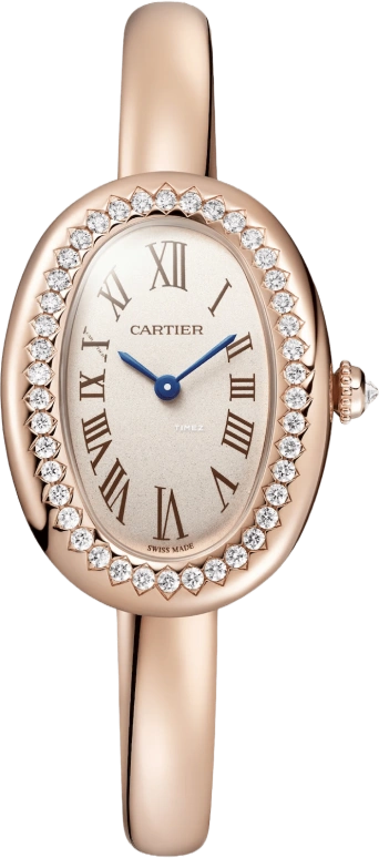 Cartier,Baignoire 31.40x23.10mm,31.40x23.10mm,Rose Gold,Silver,Quartz,Sapphire,Crystal Glass,Oval,WJBA0045