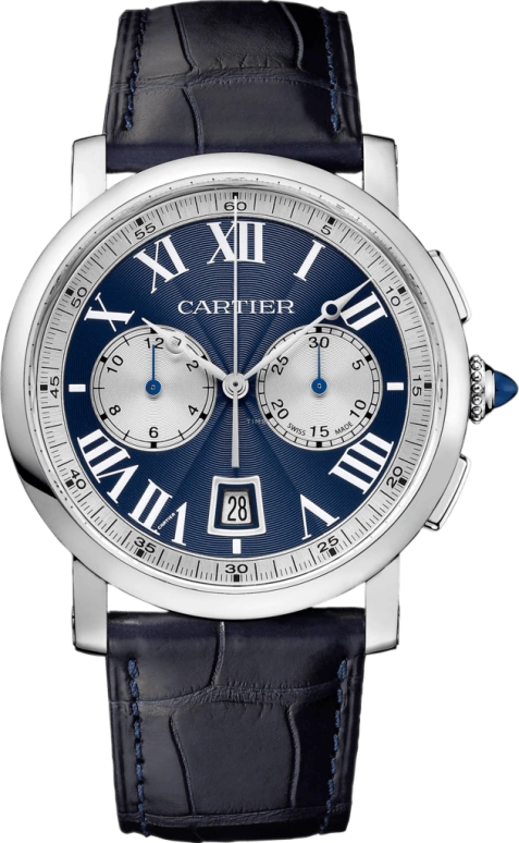 Cartier,Rotonde de Cartier 40mm,40mm,White Gold,Blue,Automatic,Chronograph,Day,W1556239