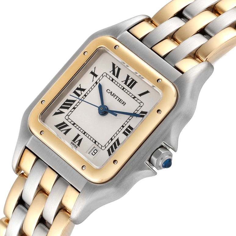 Cartier,Panthère de Cartier 26mm,26mm,Stainless Steel,Silver,Quartz,Day,Sapphire,Crystal Glass,W25028B8