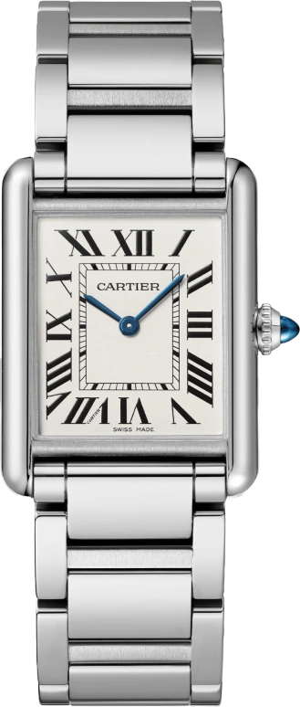 Cartier,Tank 33.70x25.50mm,33.70x25.50mm,Stainless Steel,Silver,Quartz,Sapphire,Crystal Glass,Square,WSTA0052