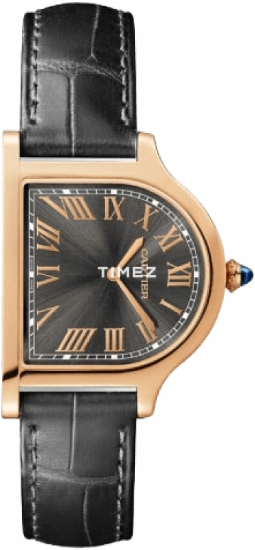 卡地亚,Cartier Privé珍藏 37.15x28.75毫米,37.15x28.75毫米,玫瑰金,灰色,黑色,手动上弦,蓝宝石,水晶玻璃,其他,WGCC0003