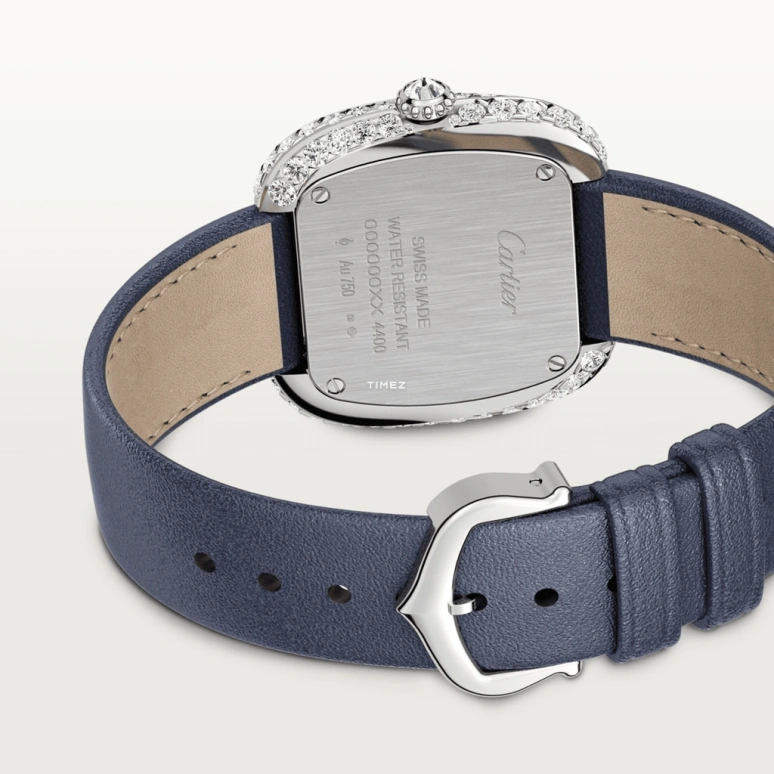 卡地亚,Coussin 30.40x31毫米,30.40x31毫米,白金,银色,石英,蓝宝石,水晶玻璃,方形,WJCS0003