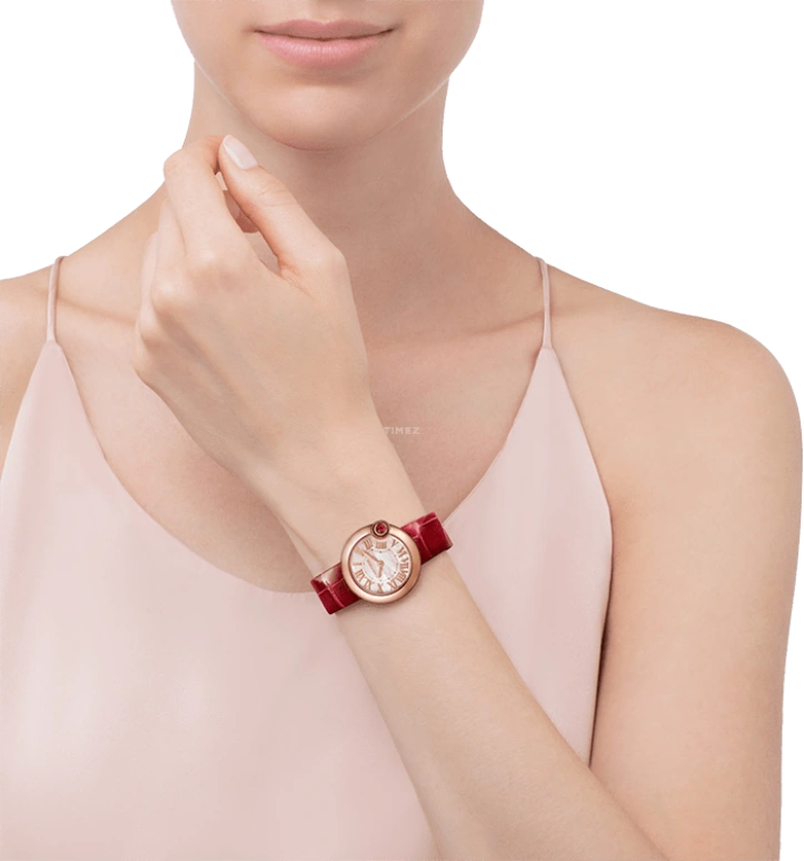 Cartier,Ballon Blanc de Cartier 30mm,30mm,Rose Gold,Cream white,Quartz,In-house Caliber,Sapphire,Crystal Glass,WGBL0007