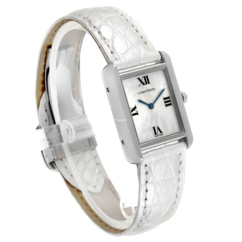 Cartier,Tank 31x24.40mm,31x24.40mm,Stainless Steel,Silver,Grey,Quartz,In-house Caliber,Sapphire,Crystal Glass,W1019555