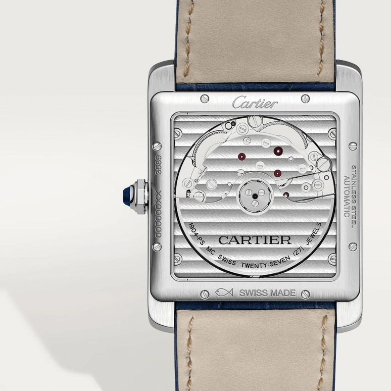 卡地亚,Tank坦克 34.30x43.92毫米,34.30x43.92毫米,精钢,蓝色,自动上弦,日历,48小时,WSTA0010