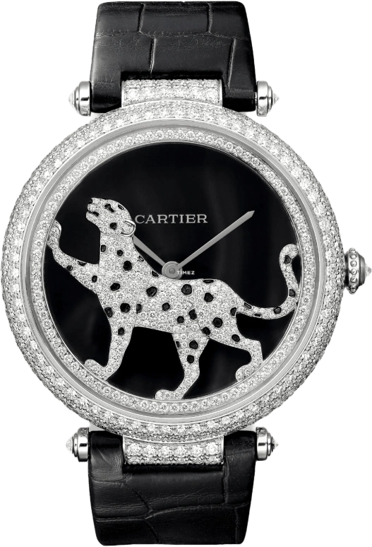 Cartier,Panthère Jewelry Watches 42.75mm,42.75mm,White Gold,Black,Automatic,48hours,In-house Caliber,HPI00692