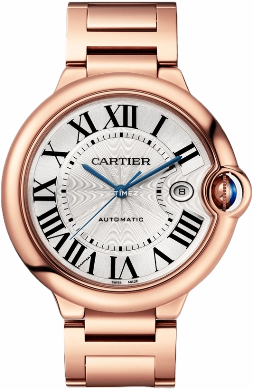 Cartier,Ballon Bleu de Cartier 42.10mm,42.10mm,Rose Gold,Silver,Automatic,Day,42hours,WGBB0016