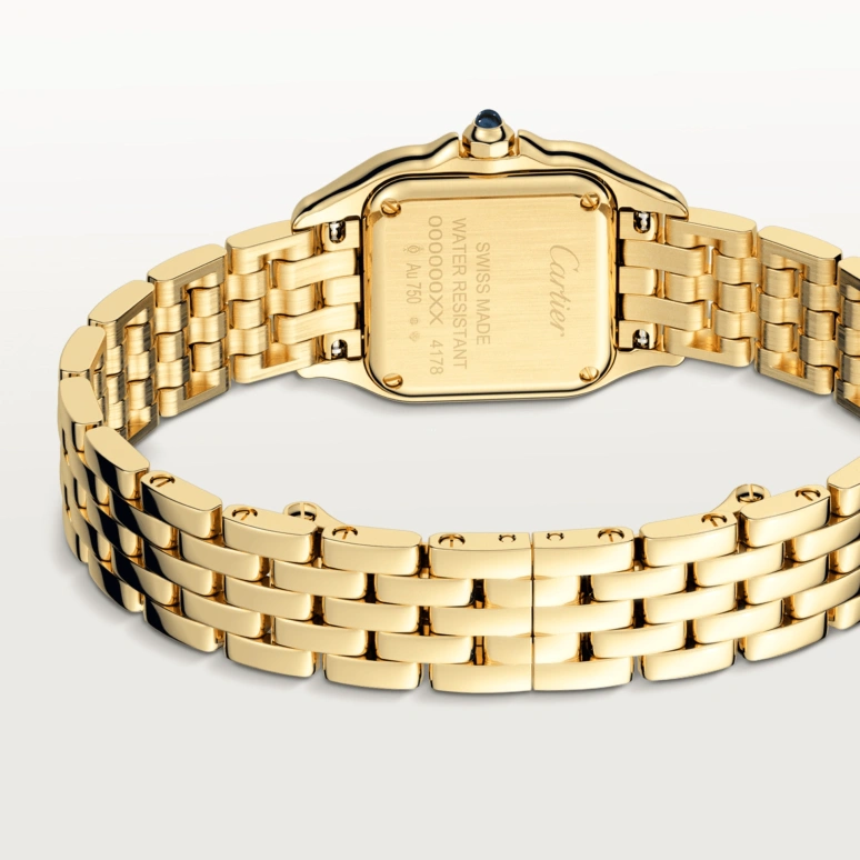Cartier,Panthère de Cartier 22x30mm,22x30mm,Yellow Gold,Gold,Gradient,Brown,Quartz,Sapphire,Crystal Glass,Square,WGPN0031