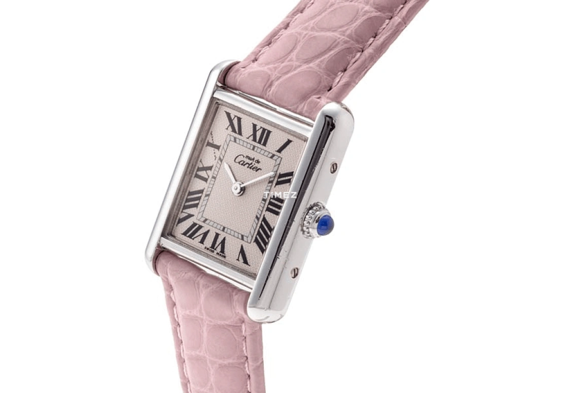 Cartier,Tank 22x30mm,22x30mm,Pink,Quartz,Sapphire,Rectangular,Silver,W1016130