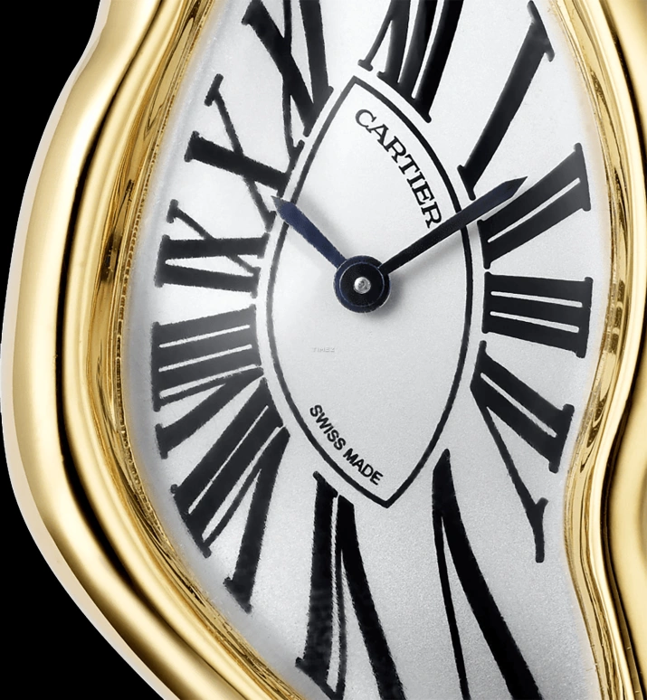 Cartier,Crash de Cartier 28.15mm,28.15mm,Yellow Gold,Silver White,Handwound,In-house Caliber,Sapphire,Crystal Glass,WGCH0006
