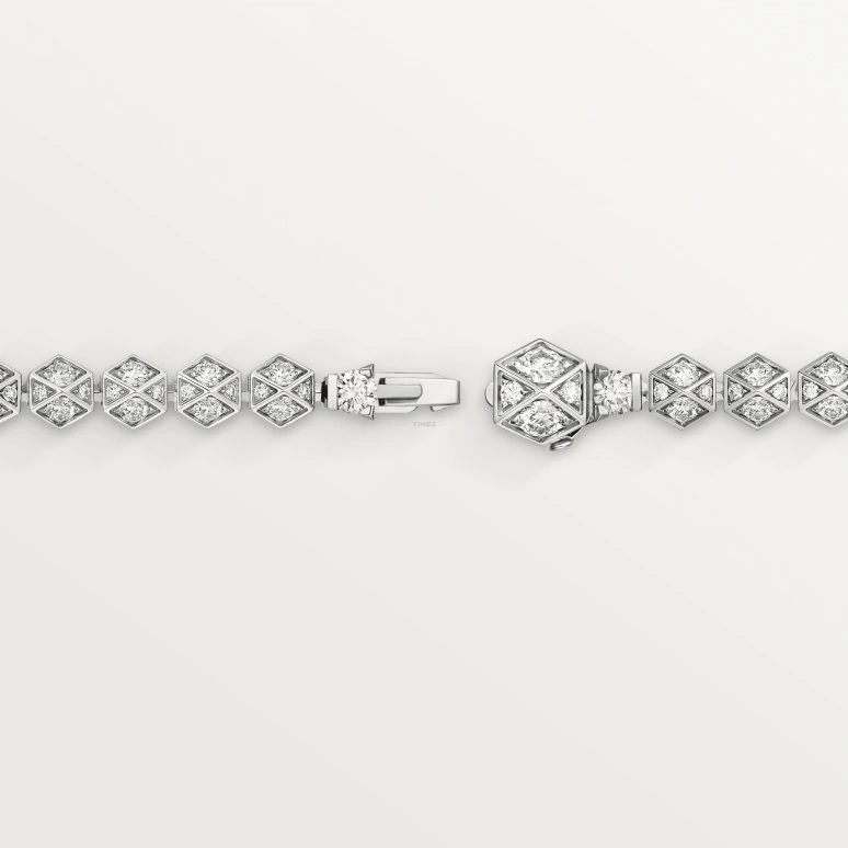 卡地亚,高级珠宝腕表 12.90x12.90毫米,12.90x12.90毫米,白金,银色,石英,蓝宝石,水晶玻璃,方形,HPI01649