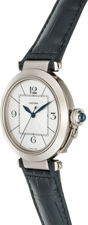 Cartier,Pasha de Cartier 42mm,42mm,Platinum,White,Automatic,Sapphire,Crystal Glass,Round,W3018751