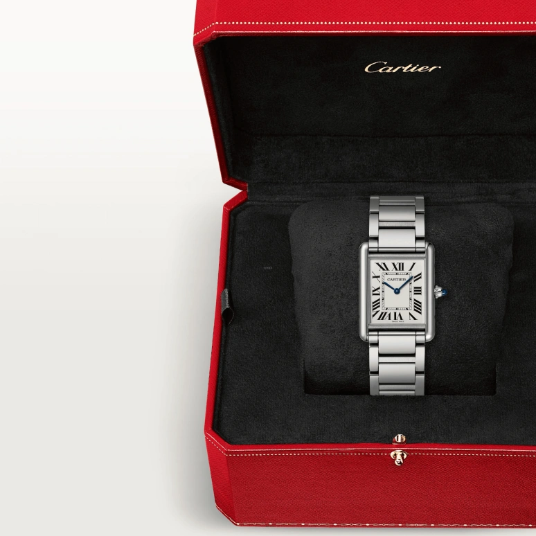 Cartier,Tank 33.70x25.50mm,33.70x25.50mm,Stainless Steel,Silver,Quartz,Sapphire,Crystal Glass,Square,WSTA0052