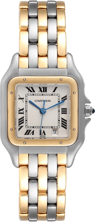 Cartier,Panthère de Cartier 26mm,26mm,Stainless Steel,Silver,Quartz,Day,Sapphire,Crystal Glass,W25028B8