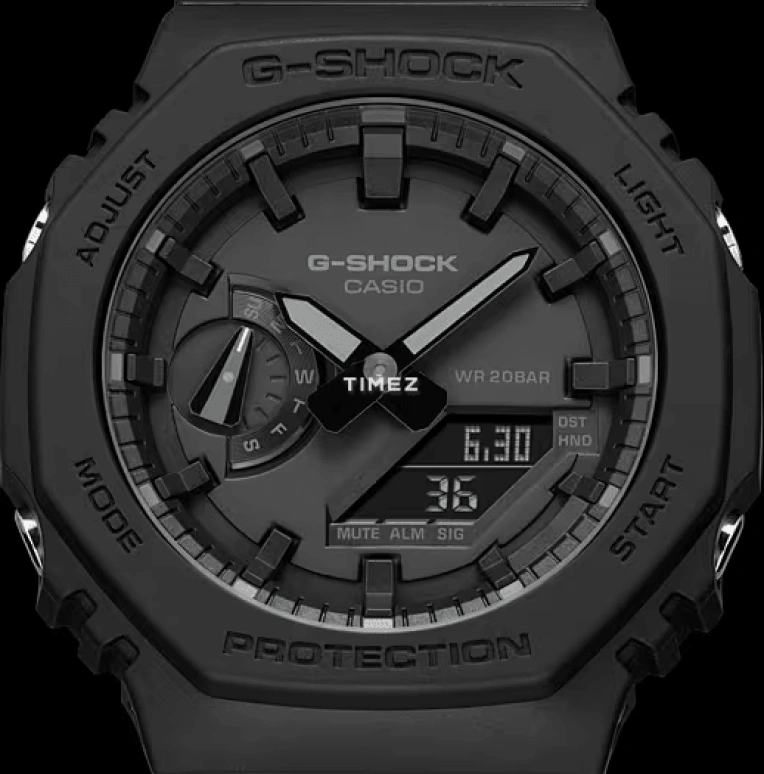 卡西欧,G-SHOCK 48.50毫米,48.50毫米,合成树脂,黑色,红色,石英,计时,年历,月历,星期历,密底,GA,GA-2100-1A1