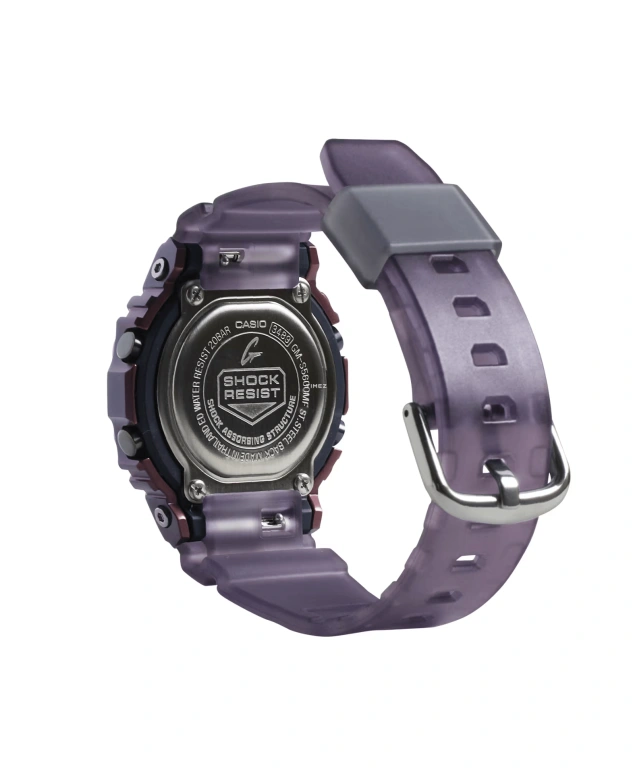 卡西欧,G-SHOCK 43.80x38.40毫米,43.80x38.40毫米,合成树脂,灰色,紫色,石英,倒计时,计时,月历,星期历,矿物水晶,方形,GMS5600MF,GMS5600MF-6