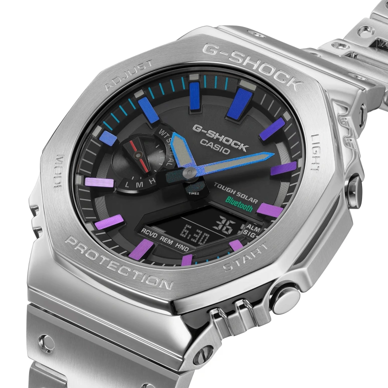 卡西欧,G-SHOCK 49.80x44.40毫米,49.80x44.40毫米,不锈钢,黑色,石英,倒计时,计时,月历,星期历,矿物水晶,八角形,GMB2100PC,GMB2100PC-1A