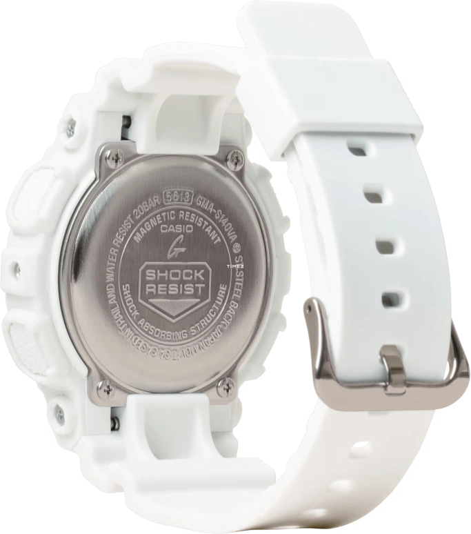 卡西欧,G-SHOCK 45.90毫米,45.90毫米,合成树脂,银色,石英,倒计时,计时,月历,星期历,矿物水晶,圆形,GMAS140VA,GMAS140VA-7A