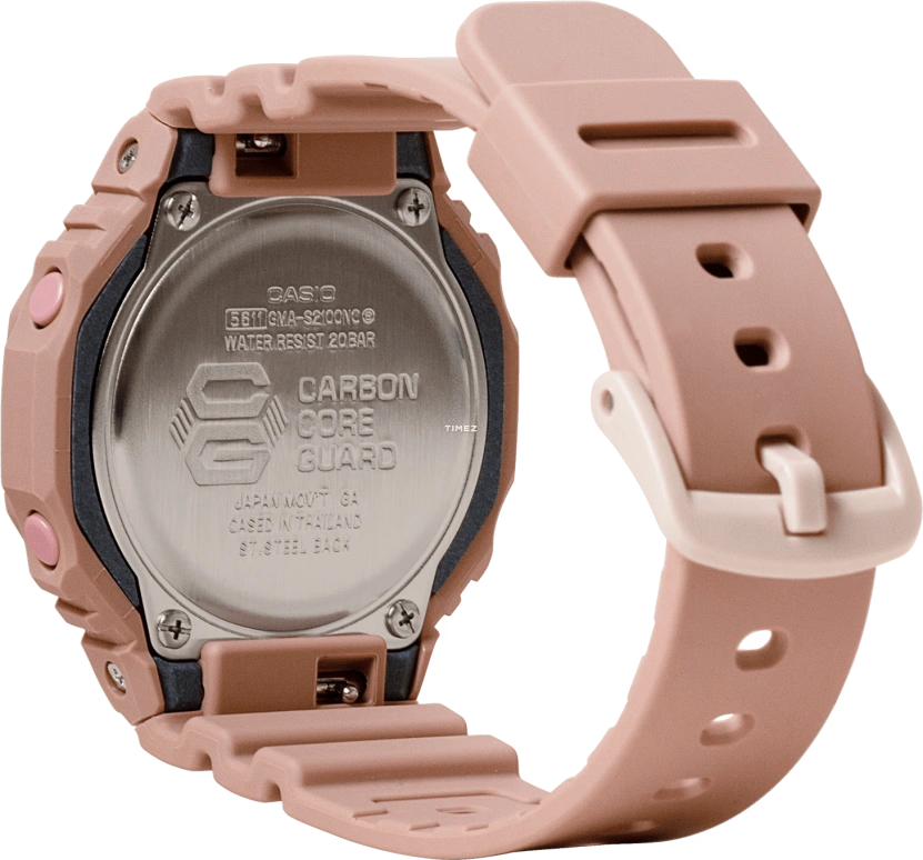 卡西欧,G-SHOCK 46.20x42.90毫米,46.20x42.90毫米,碳纤维,粉色,石英,倒计时,计时,月历,星期历,矿物水晶,八角形,GMAS2100NC,GMAS2100NC-4A2