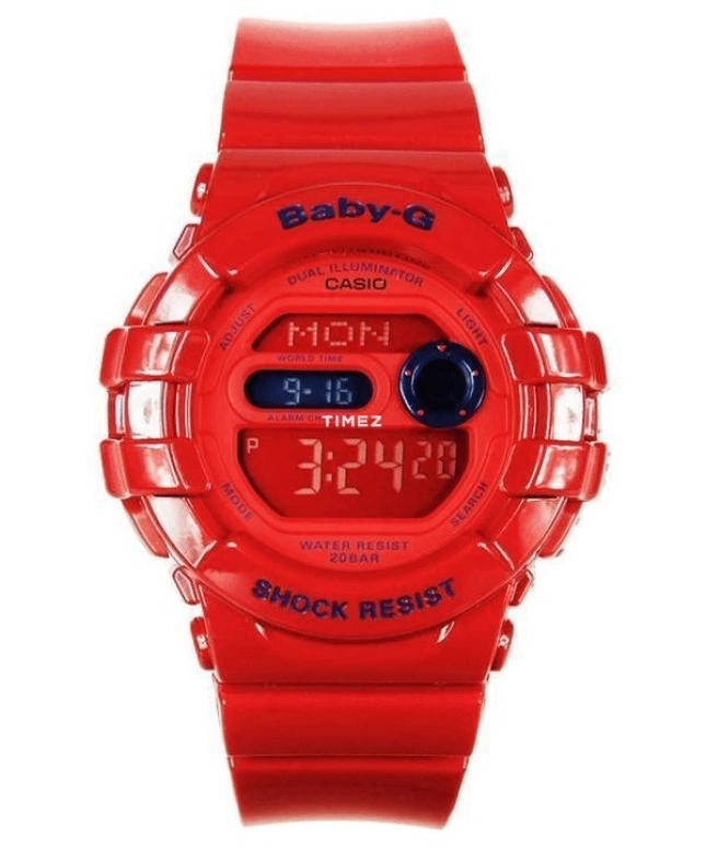 卡西欧,BABY-G 46.30x42.30毫米,46.30x42.30毫米,塑料,红色,石英,圆形,BGD,BGD-140-4D