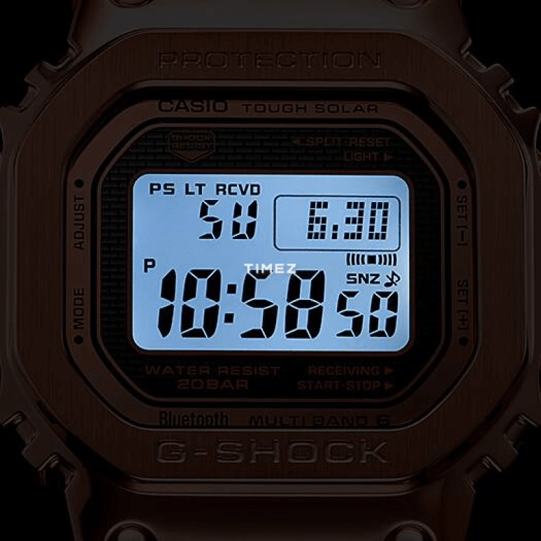 卡西欧,G-SHOCK 49.30x43.20毫米,49.30x43.20毫米,不锈钢,灰色,石英,倒计时,计时,万年历,月历,矿物水晶,方形,GMW,GMW-B5000GD-4