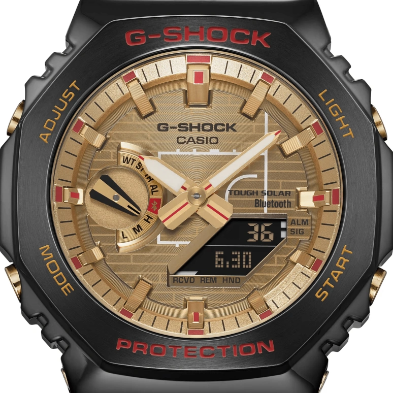 卡西欧,G-SHOCK 44.40毫米,44.40毫米,生物基,合成树脂,黄金色,石英,倒计时,计时,月历,星期历,矿物水晶,八角形,GBM2100RH,GBM2100RH-1A