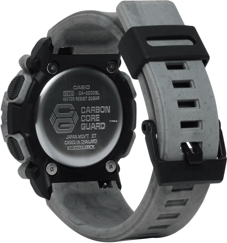 卡西欧,G-SHOCK 47.10毫米,47.10毫米,合成树脂,黑色,石英,倒计时,计时,月历,星期历,矿物水晶,圆形,GA2200SL,GA2200SL-8A