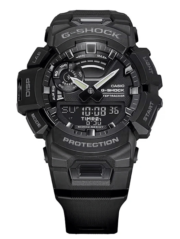 卡西欧,G-SHOCK 48.90毫米,48.90毫米,合成树脂,黑色,石英,倒计时,计时,月历,星期历,矿物水晶,圆形,GBA900,GBA900-1A