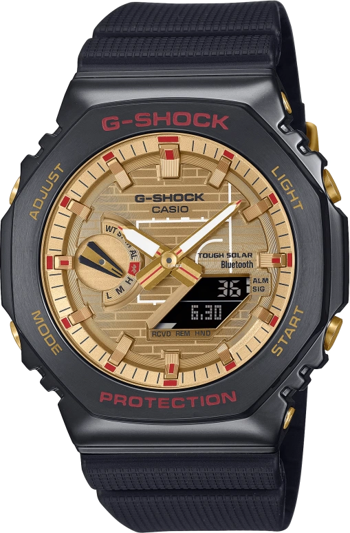 卡西欧,G-SHOCK 44.40毫米,44.40毫米,生物基,合成树脂,黄金色,石英,倒计时,计时,月历,星期历,矿物水晶,八角形,GBM2100RH,GBM2100RH-1A