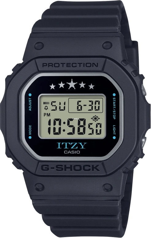 卡西欧,G-SHOCK 45.70x40.50毫米,45.70x40.50毫米,生物基,合成树脂,黑色,石英,倒计时,计时,月历,星期历,矿物水晶,方形,GMDS5610IT,GMDS5610IT-1