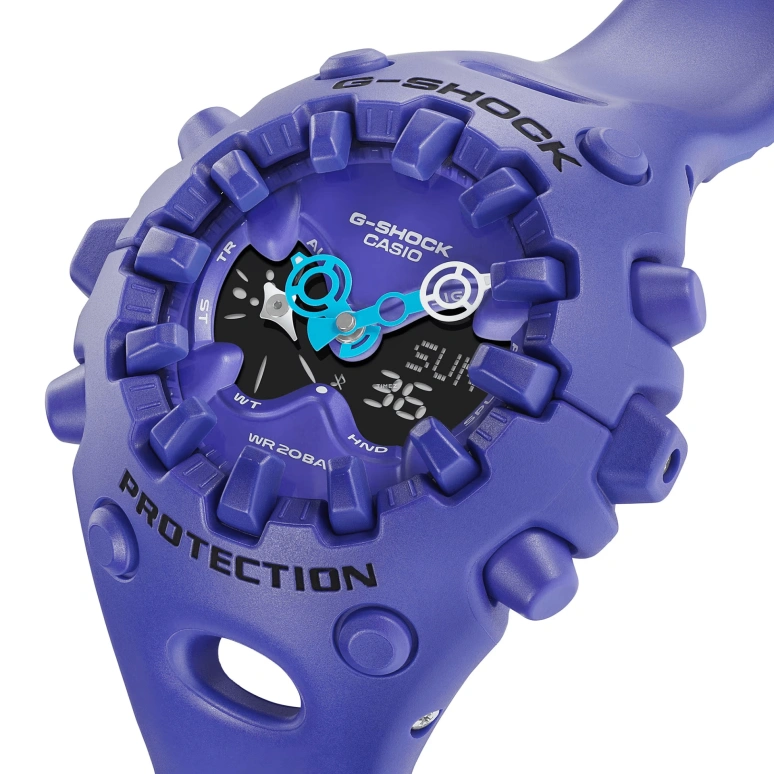 卡西欧,G-SHOCK 49.10x58.20毫米,49.10x58.20毫米,合成树脂,紫色,石英,倒计时,计时,月历,星期历,矿物水晶,圆形,GAV01,GAV01-2A