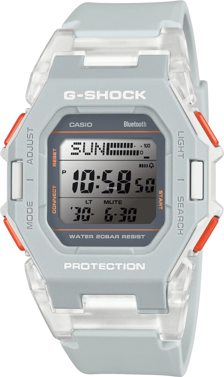 卡西欧,G-SHOCK 46.30x41.50毫米,46.30x41.50毫米,合成树脂,灰色,石英,倒计时,计时,年历,月历,矿物水晶,方形,GDB500S,GDB500S-8