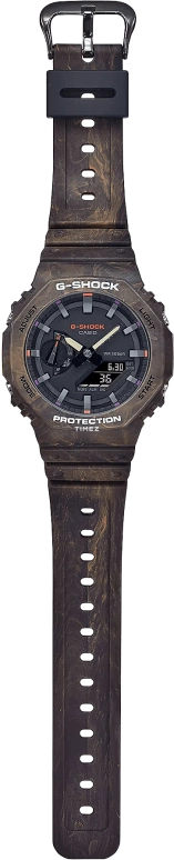 卡西欧,G-SHOCK 48.50x45.40毫米,48.50x45.40毫米,碳纤维,合成树脂,黑色,石英,倒计时,计时,月历,星期历,矿物水晶,八角形,GA2100FR,GA2100FR-5A