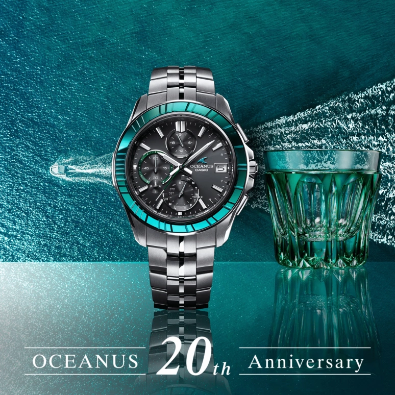 卡西欧,OCEANUS 47.50x42.80毫米,47.50x42.80毫米,钛,黑色,石英,倒计时,计时,星期历,日历,蓝宝石,水晶玻璃,圆形,OCWS7000SG1A