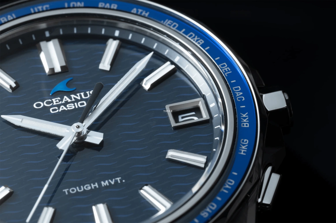 卡西欧,OCEANUS 46.50x41.30毫米,46.50x41.30毫米,钛,蓝色,石英,日历,世界时,OCWS400,OCWS400-2A