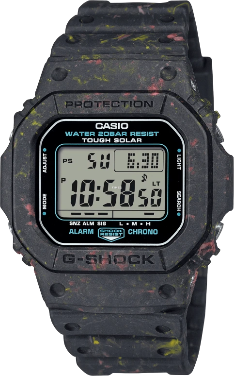 Casio,G-SHOCK 46.70x43.20mm,46.70x43.20mm,Resin,Black,Quartz,Countdown,Chronograph,Month,Date,Hardlex,Square,G5600BG,G5600BG-1
