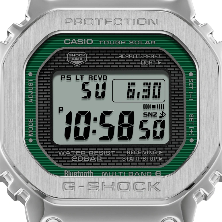卡西欧,G-SHOCK 49.30x43.20毫米,49.30x43.20毫米,不锈钢,灰色,石英,倒计时,计时,月历,星期历,玻璃,方形,GMW,GMW-B5000D-3