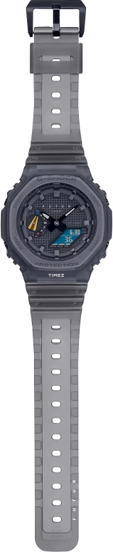 卡西欧,G-SHOCK 48.50x45.40毫米,48.50x45.40毫米,碳纤维,合成树脂,黑色,石英,倒计时,计时,月历,星期历,矿物水晶,八角形,GA2100FT,GA2100FT-8A